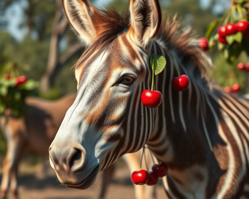 donkey, cherry