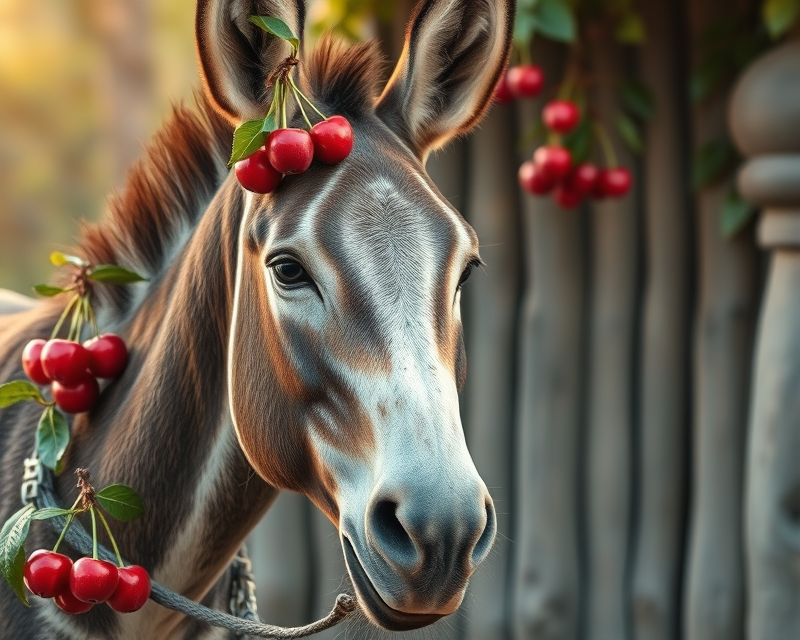 donkey, cherry