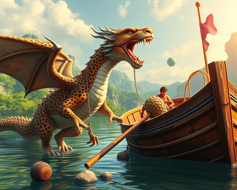 dragon, wood, cheetah, boat, lollipop