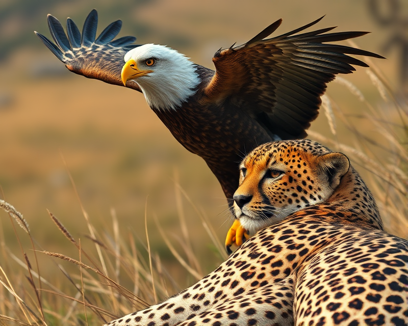 eagle, cheetah