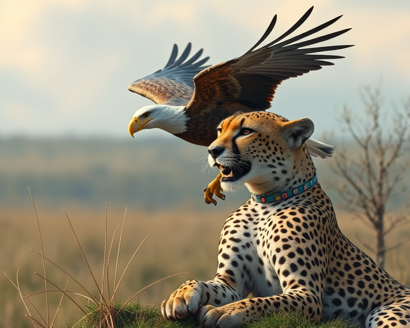 eagle, cheetah