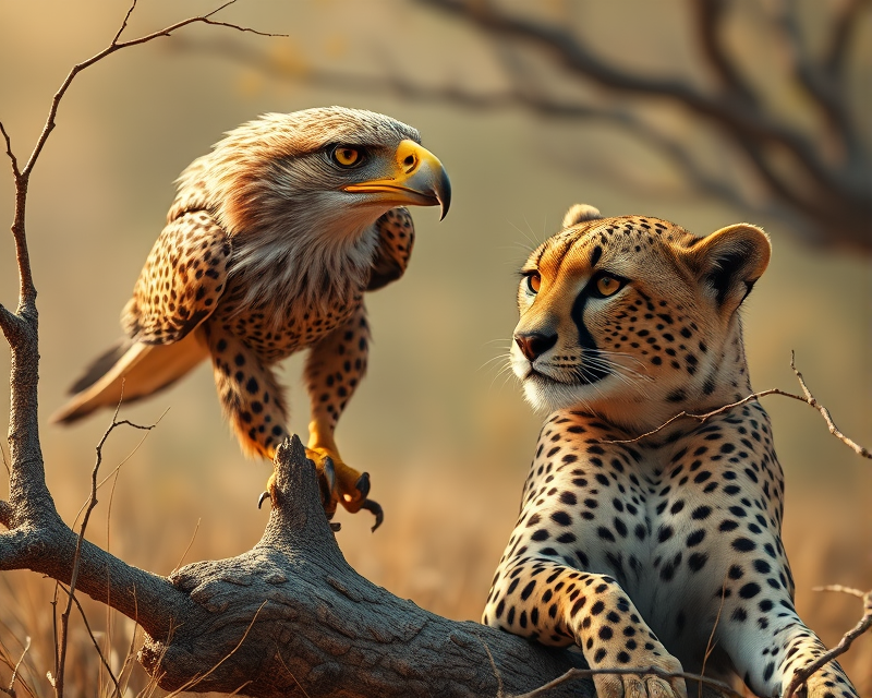 eagle, cheetah