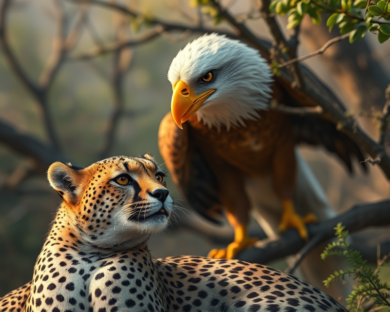 eagle, cheetah