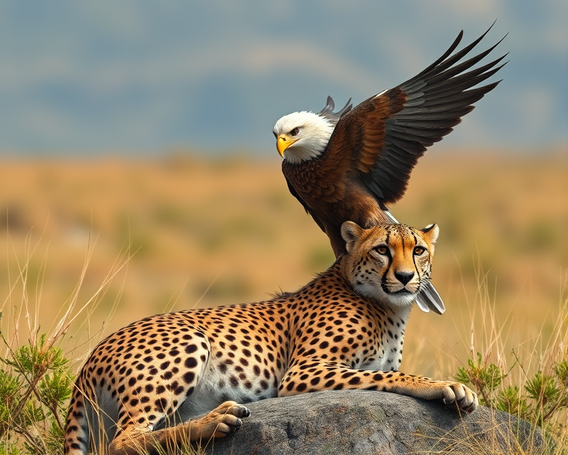 eagle, cheetah