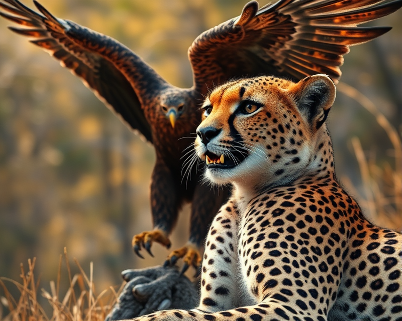 eagle, cheetah