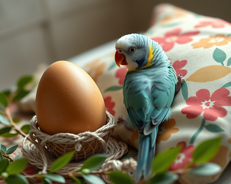 egg, parakeet, pillow