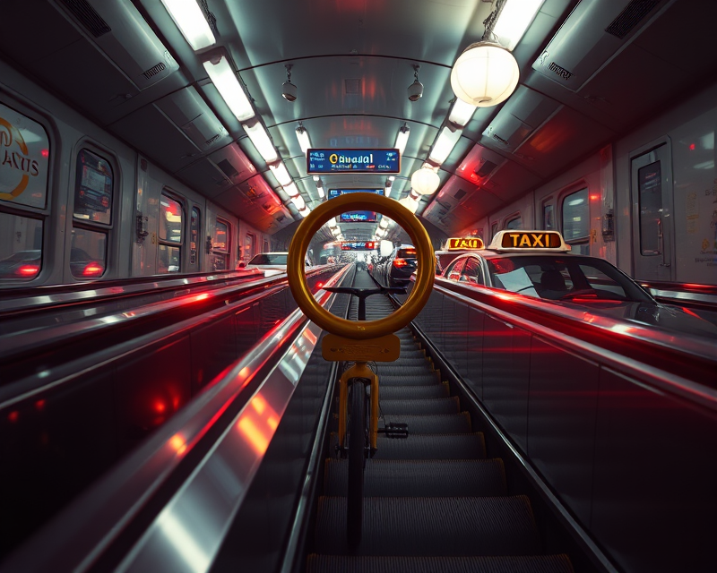 escalator, ring, tricycle, taxi, halloween