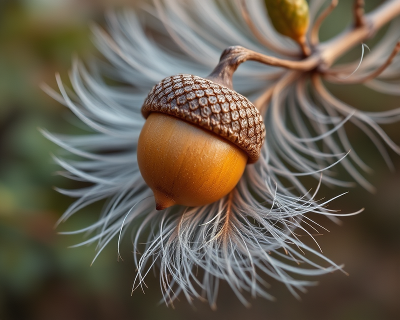 feather, acorn