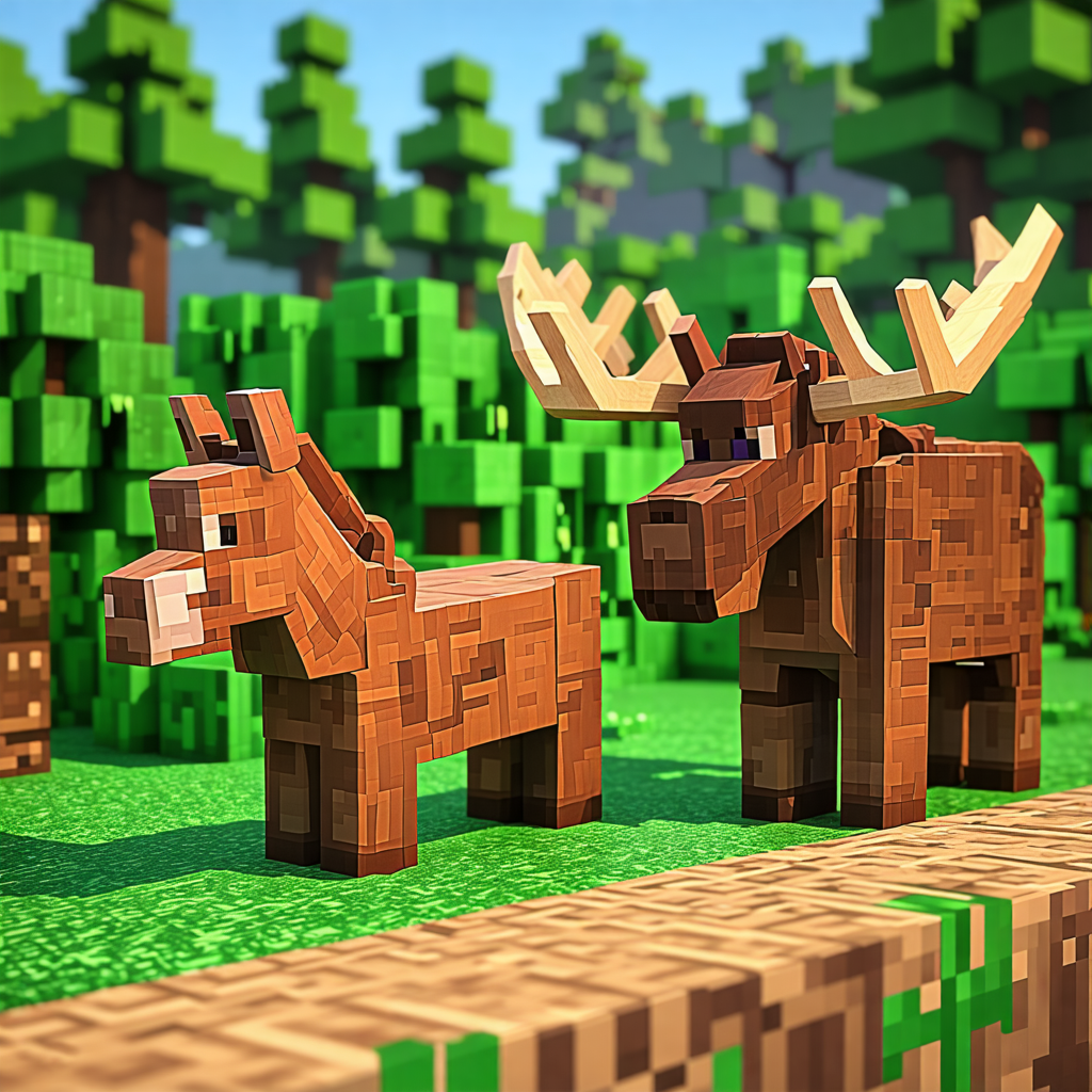 fence, cub, mule, minecraft, moose