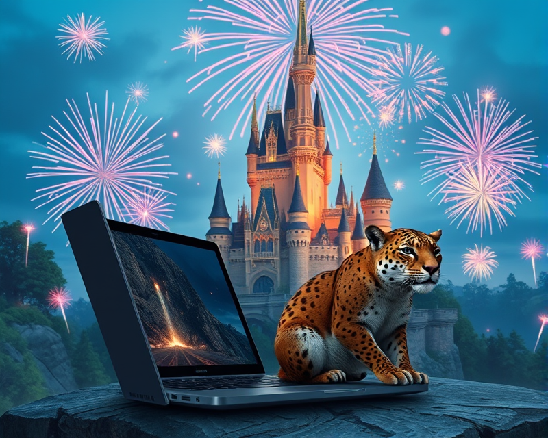 fireworks, castle, squirrel, laptop, jaguar