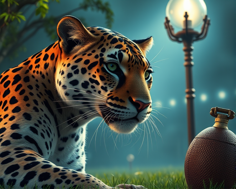 football, panther, lamp