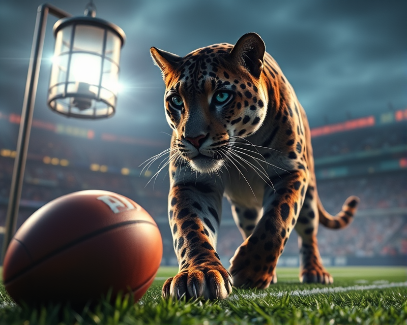 football, panther, lamp