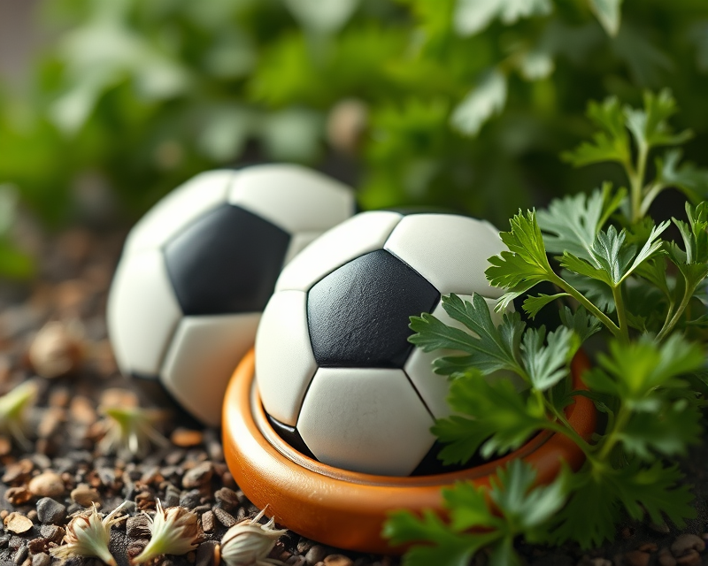 football, parsley, button