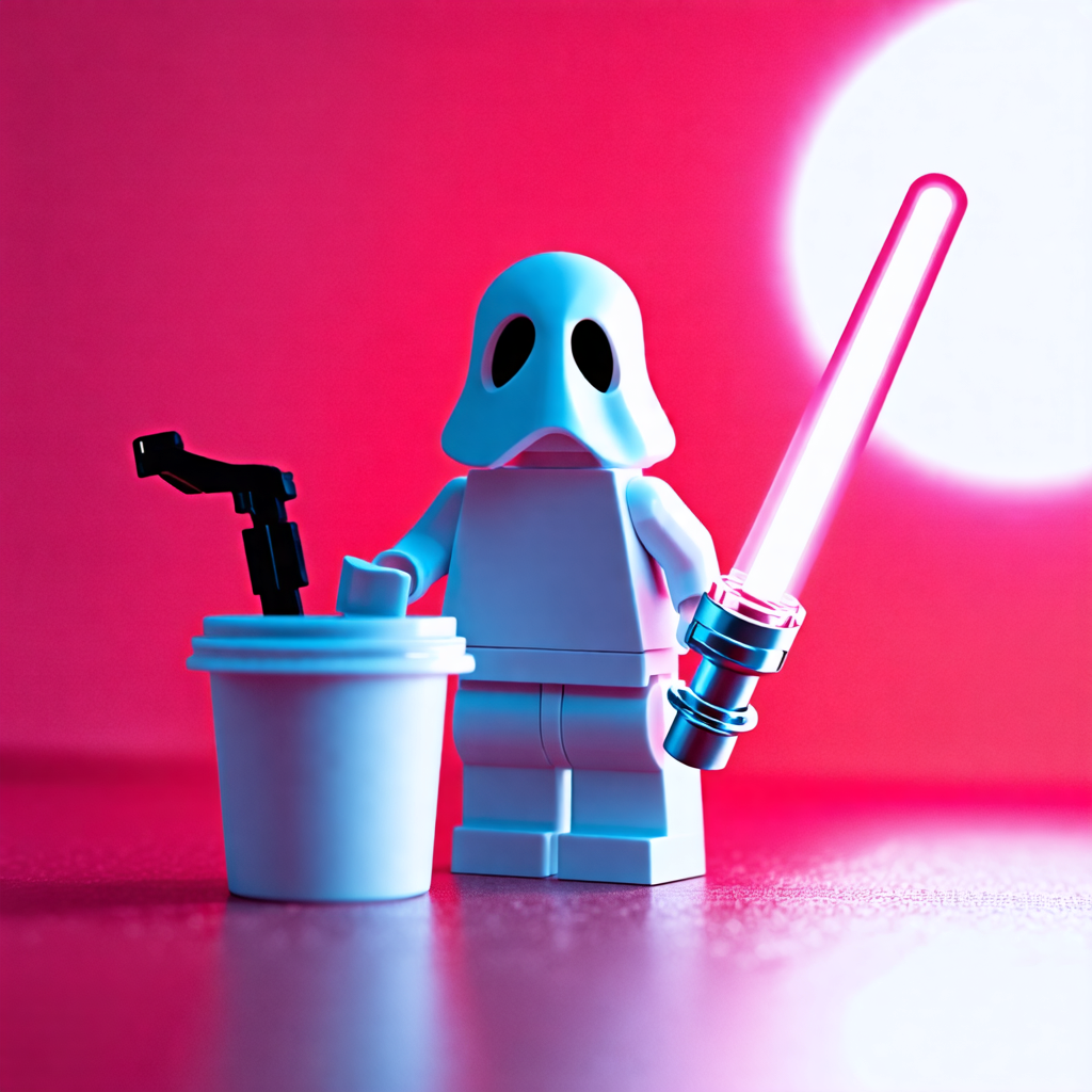 ghost, cup, lightsaber, lego, sun