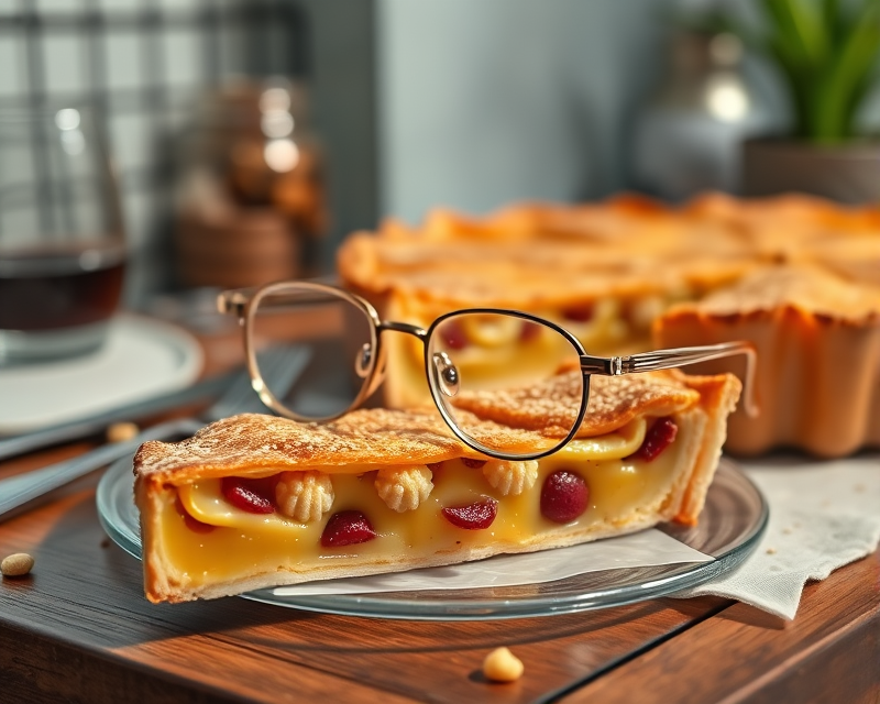 glasses, pie