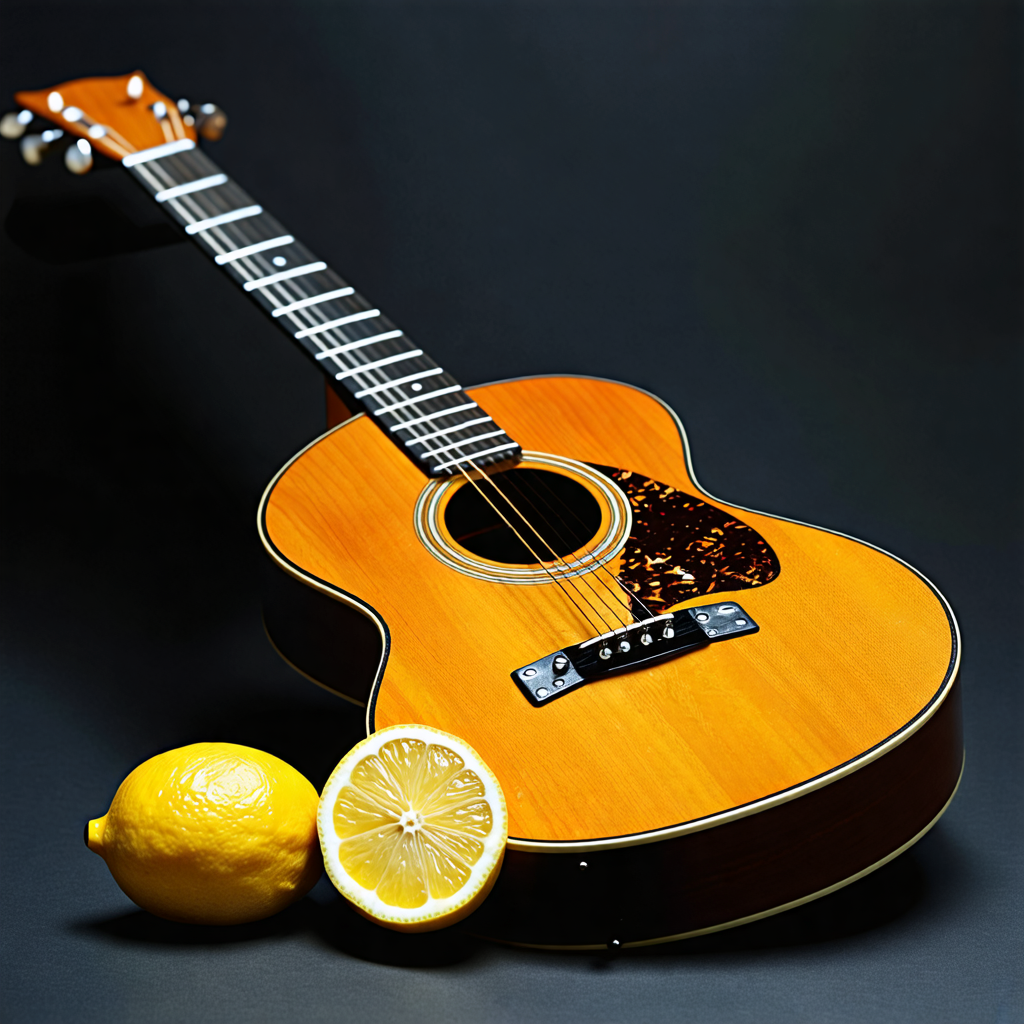 guitar, lemon