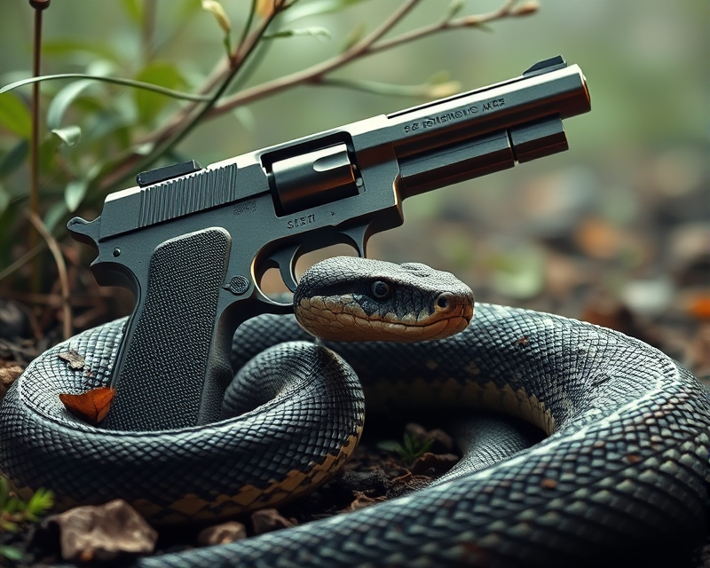 gun, snake