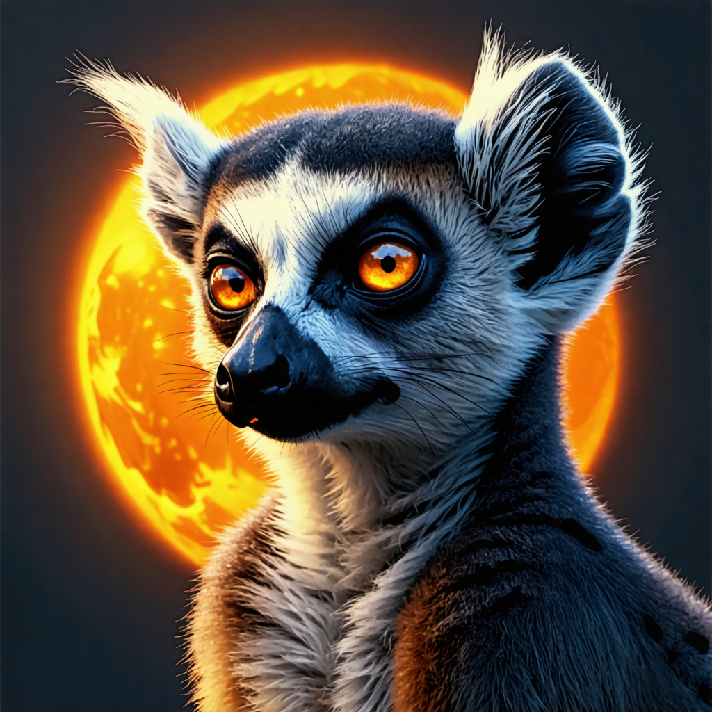 halloween, sun, lemur, circle