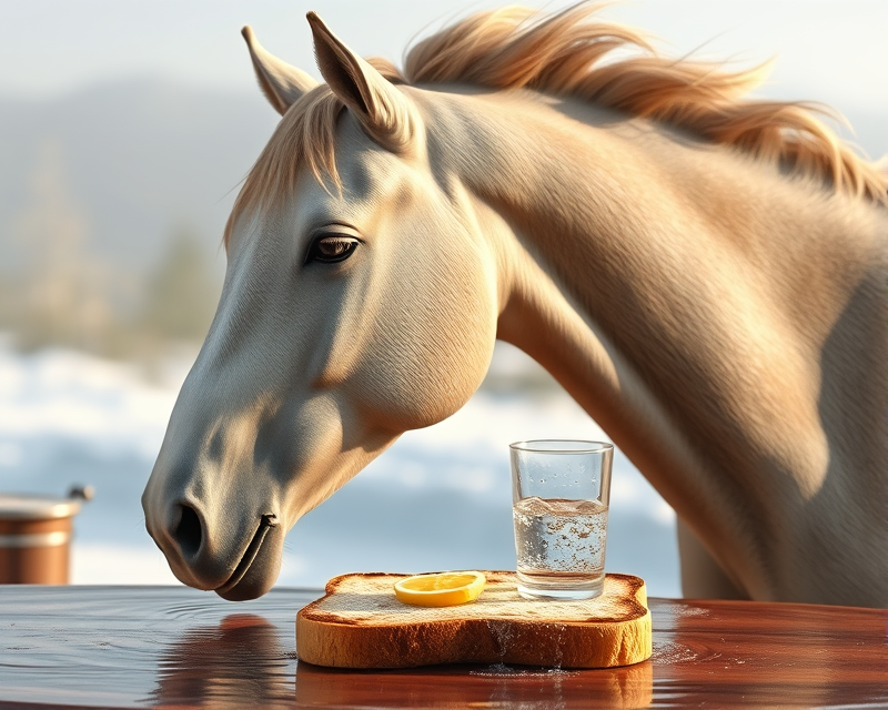 horse, toast, water