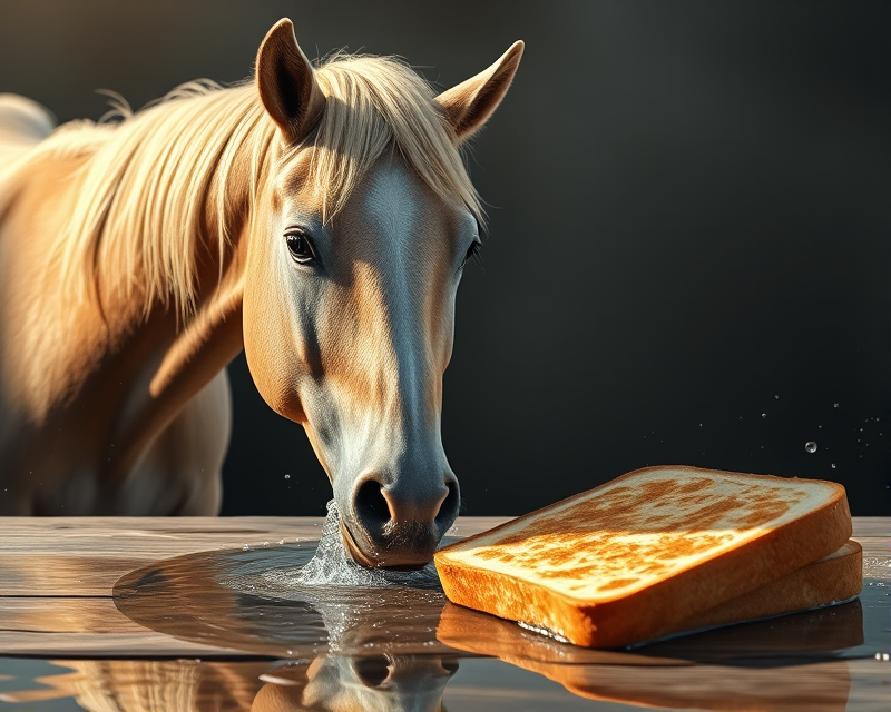 horse, toast, water