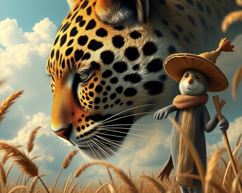 jaguar, squirrel, eye, scarecrow, cloud