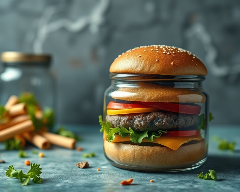 jar, hamburger