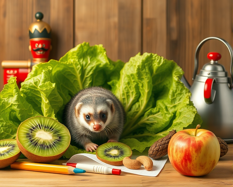 kiwi, lettuce, napkin, ferret, jeep, kettle, pencil, nutcracker, peanut, apple