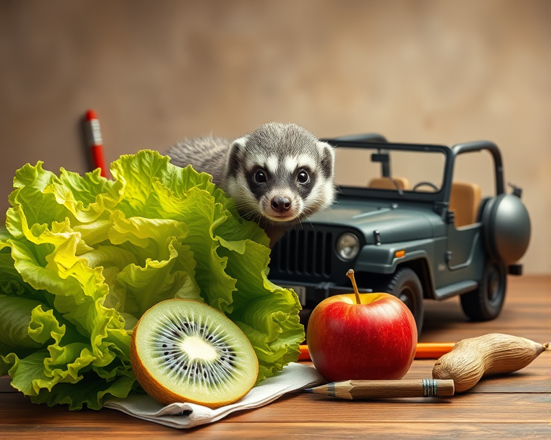 kiwi, lettuce, napkin, ferret, jeep, kettle, pencil, nutcracker, peanut, apple