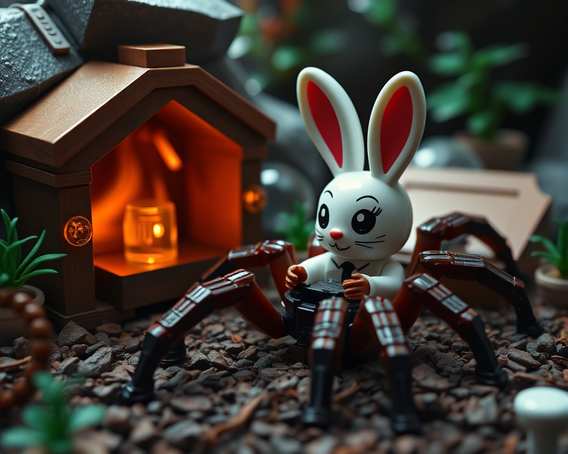 lego, bubble, coffin, tarantula, bunny