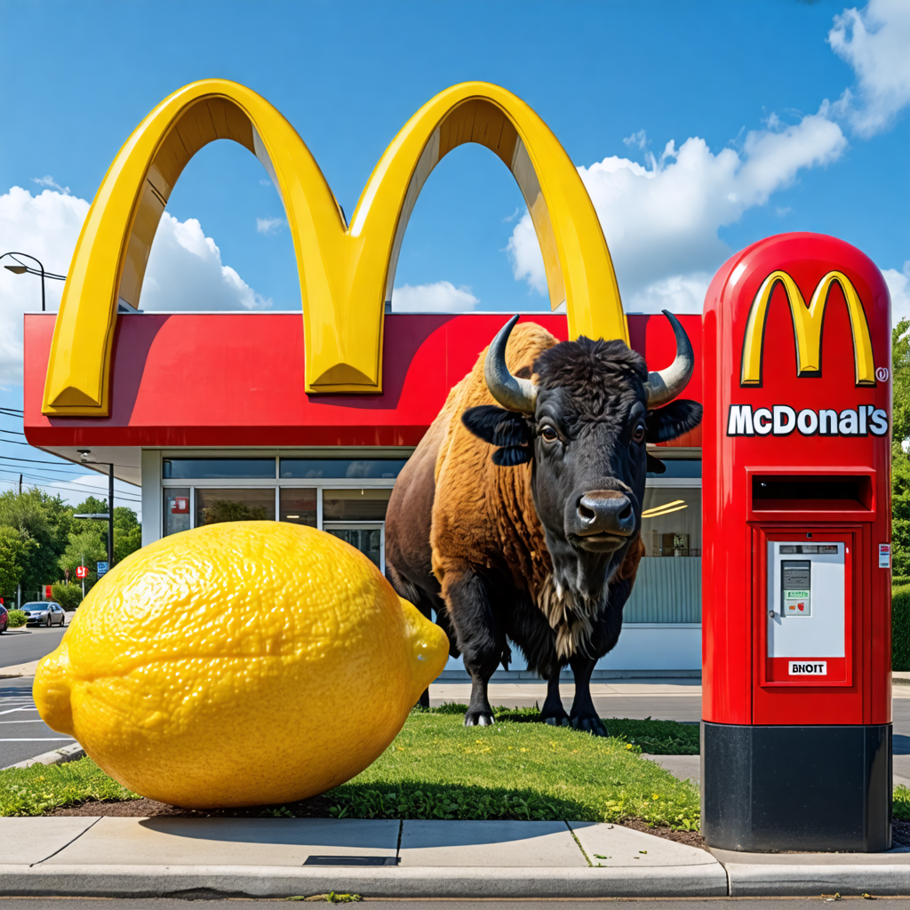 lemon, buffalo, mailbox, mcdonalds