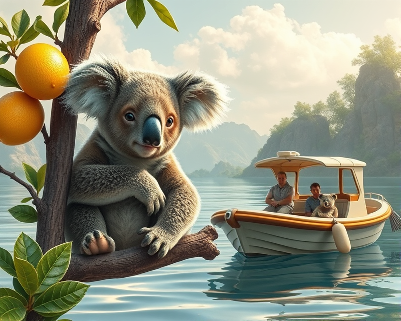 lemon, cub, koala, boat, brown