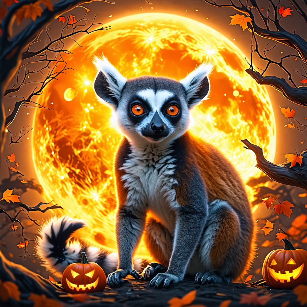 lemur, halloween, sun, circle