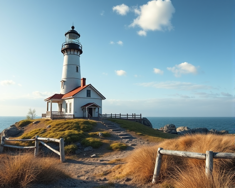 lighthouse, house