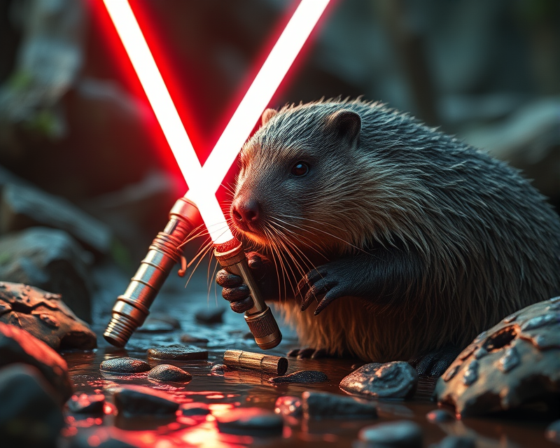 lightsaber, beaver