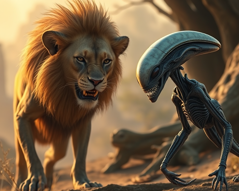 lion, alien