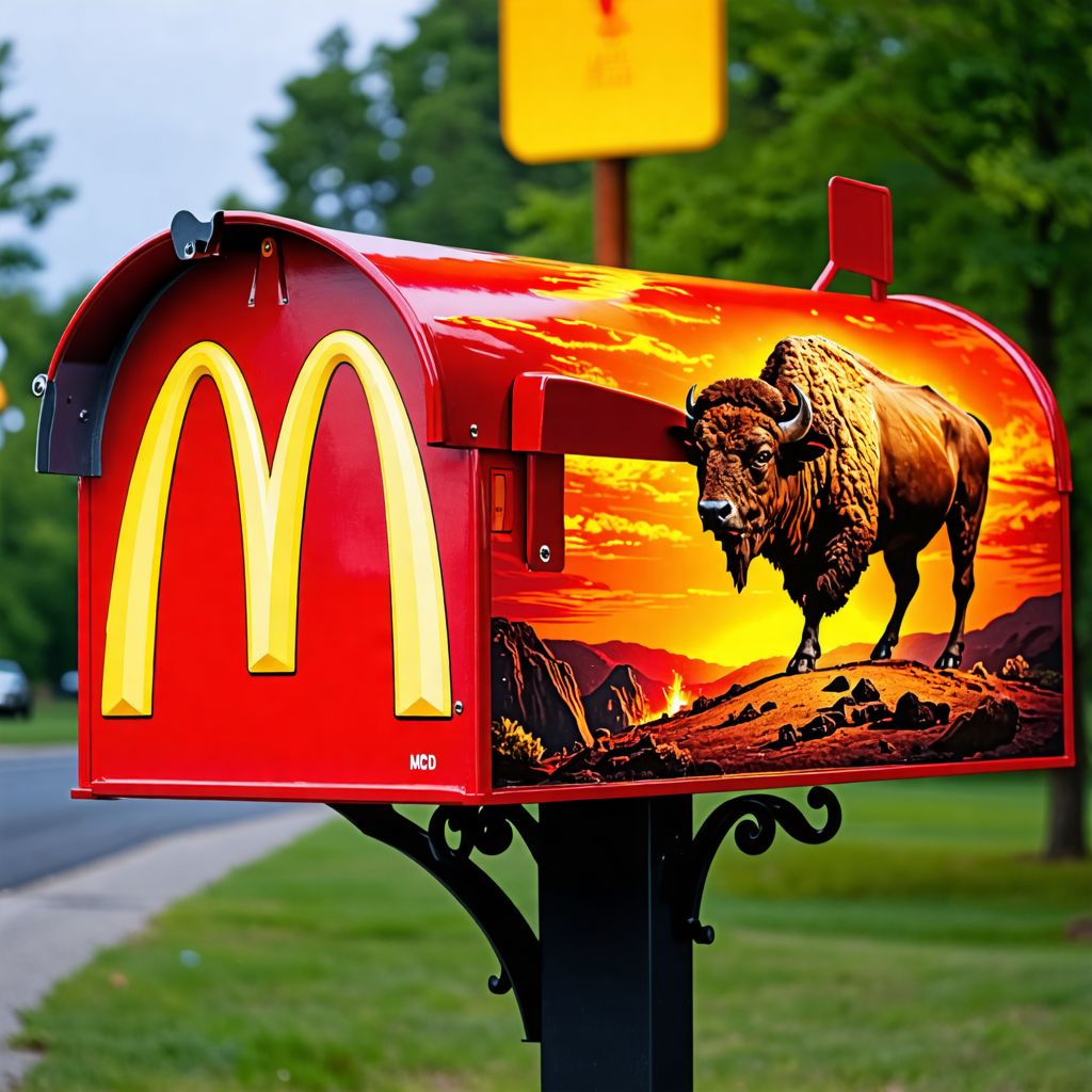 mailbox, buffalo, mcdonalds, lemon, volcano