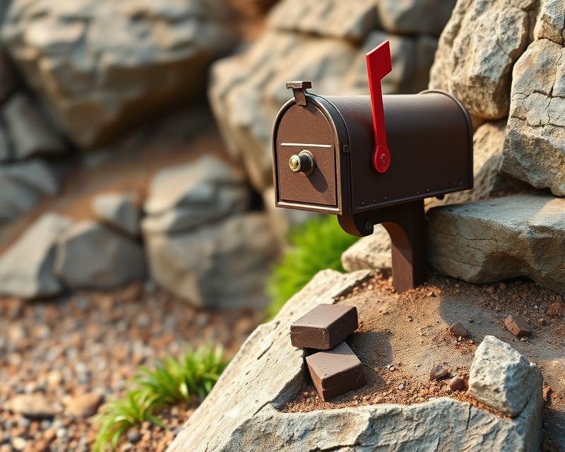 mailbox, chocolate, rock