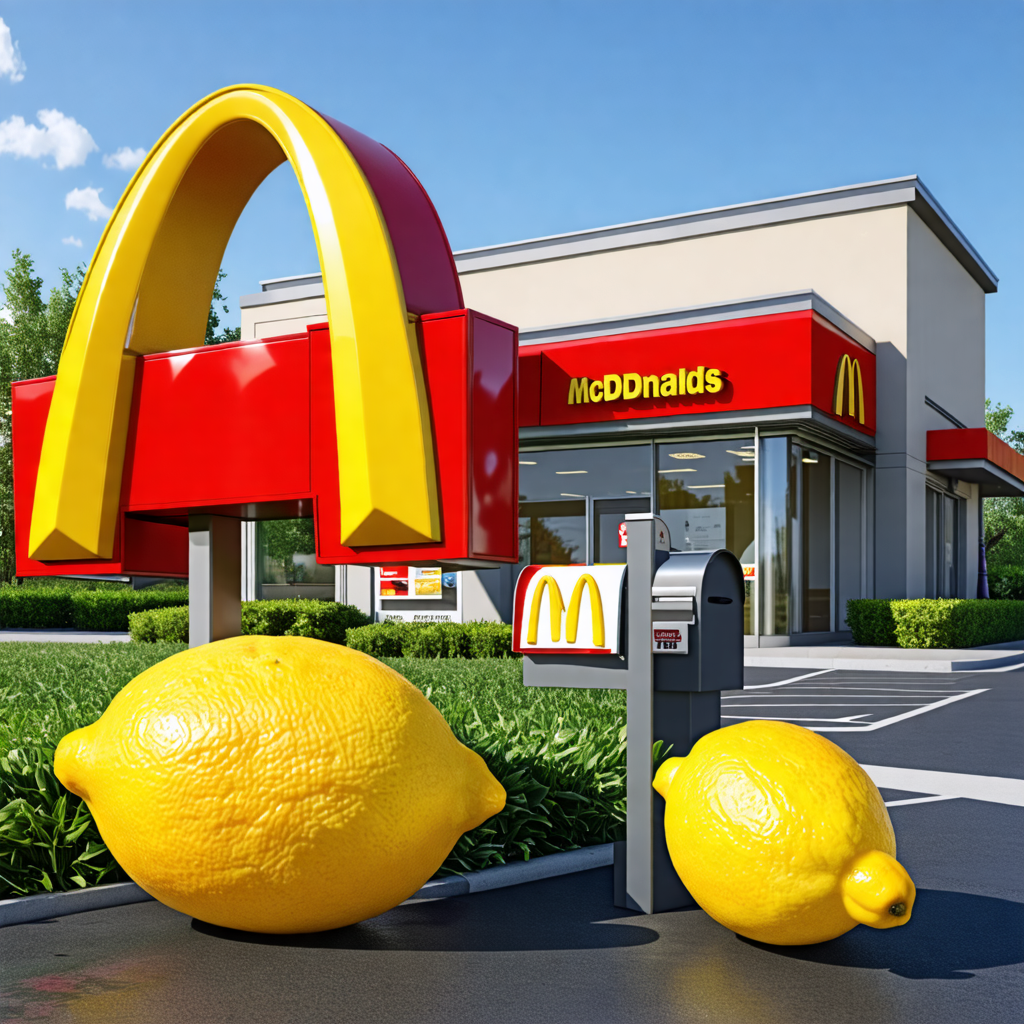 mcdonalds, lemon, mailbox