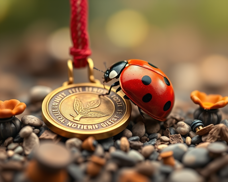 medal, ladybug