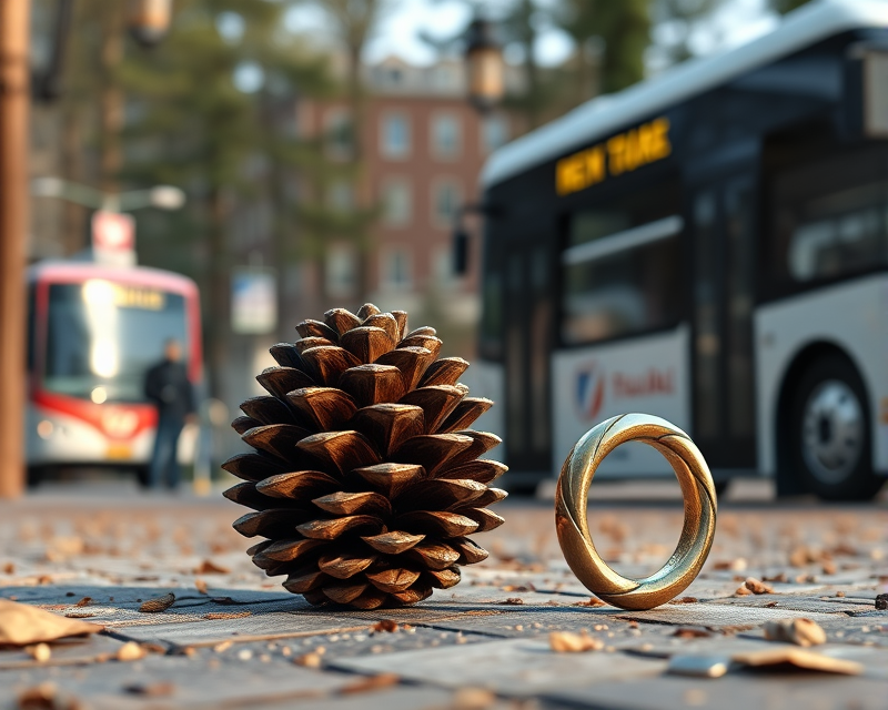 medal, pinecone, unicycle, bus, ring