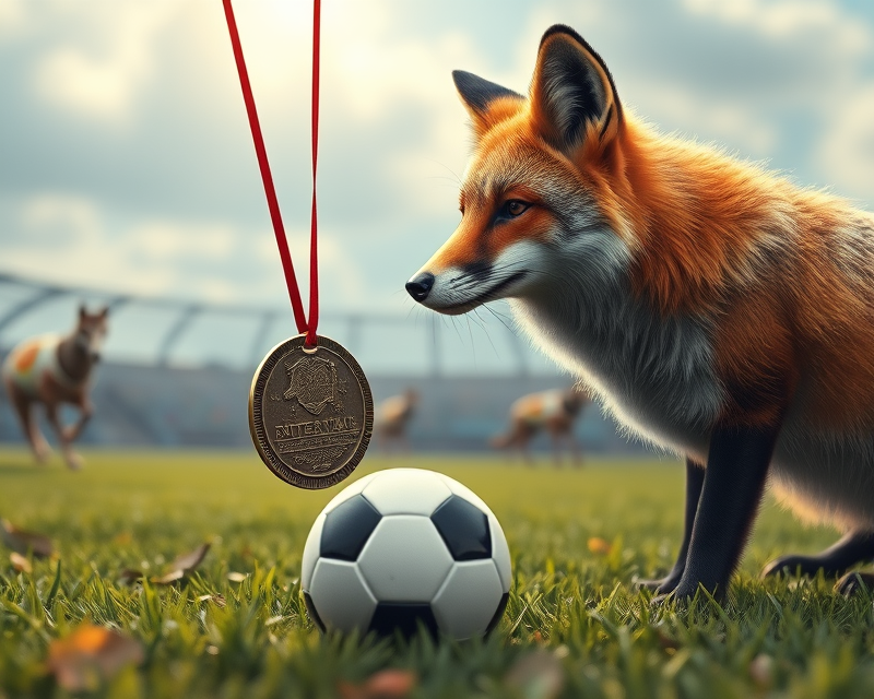 medal, soccer, fox