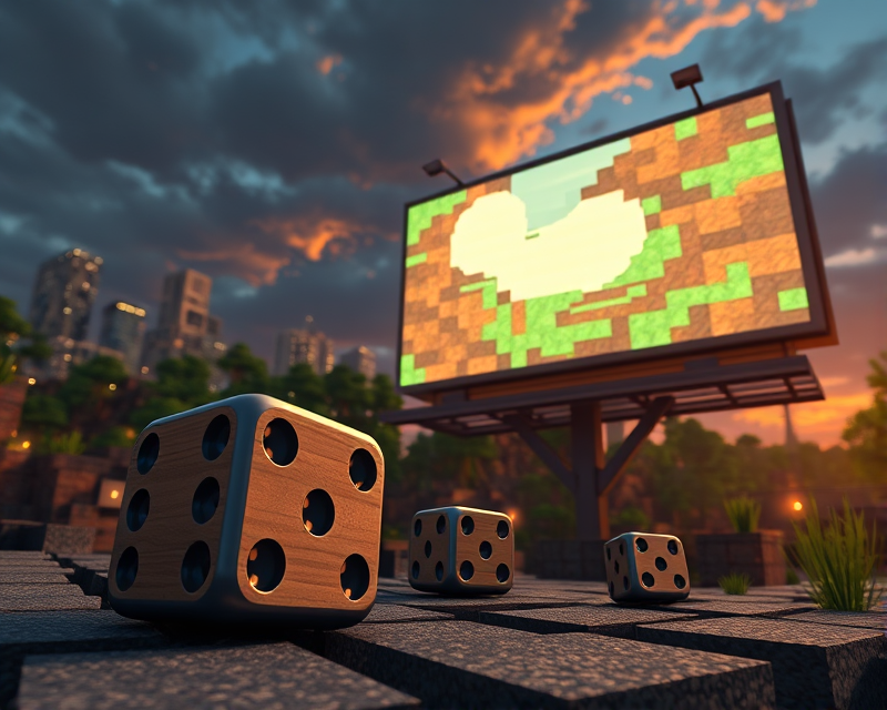 minecraft, dice, billboard