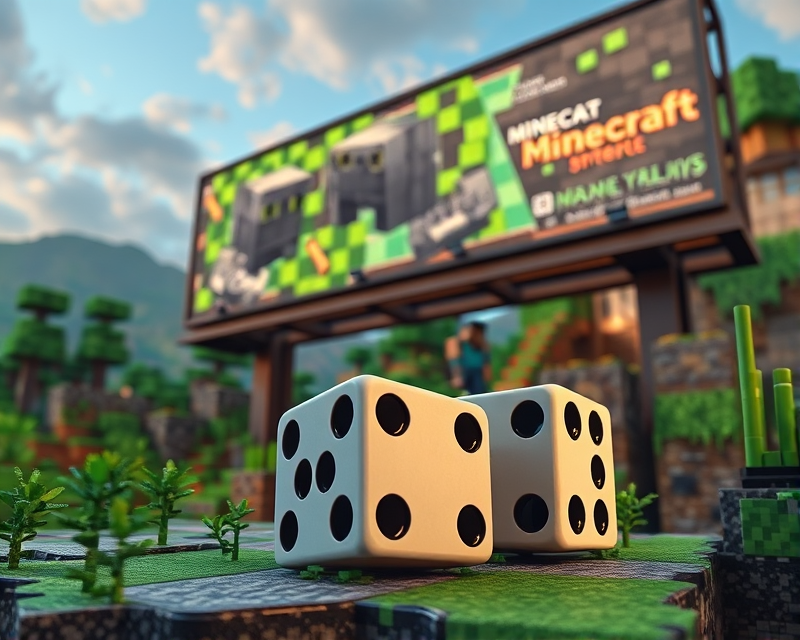 minecraft, dice, billboard