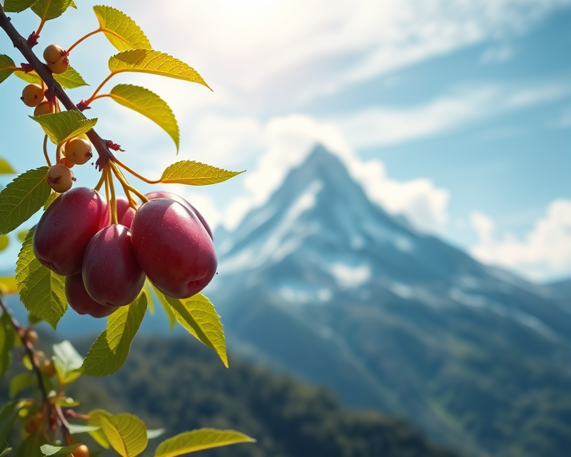 mountain, plum