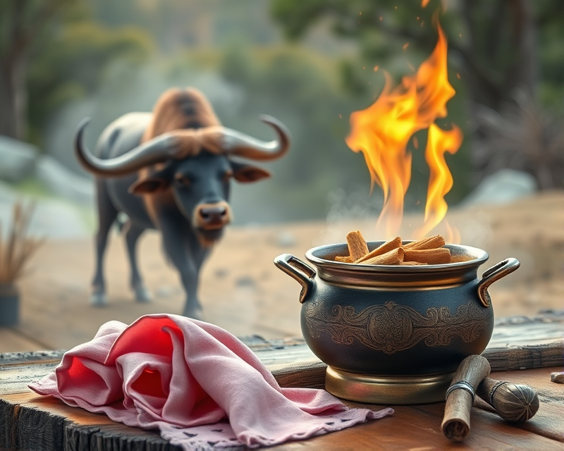 napkin, pink, buffalo, cauldron