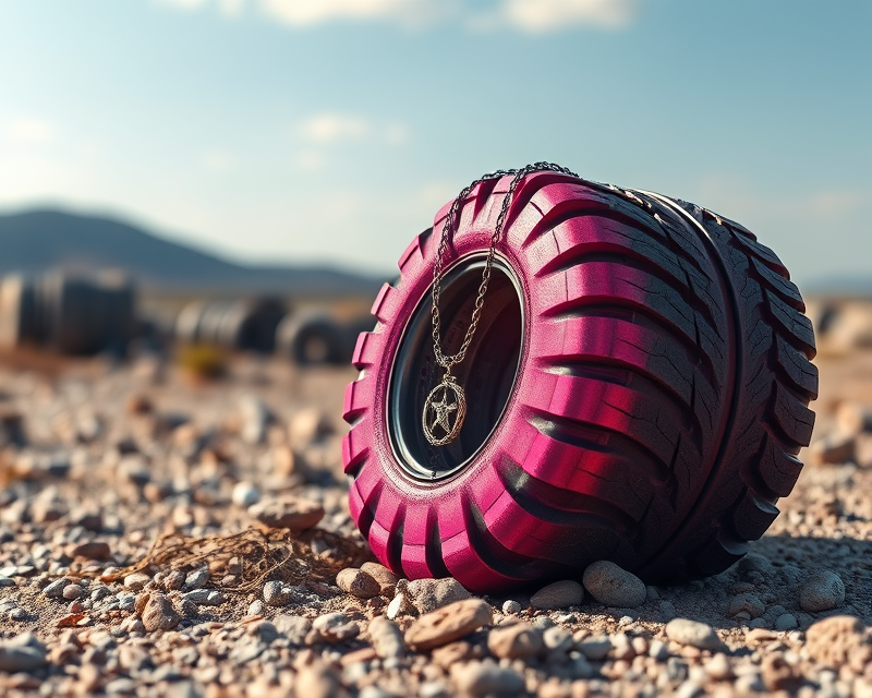 necklace, pink, tire