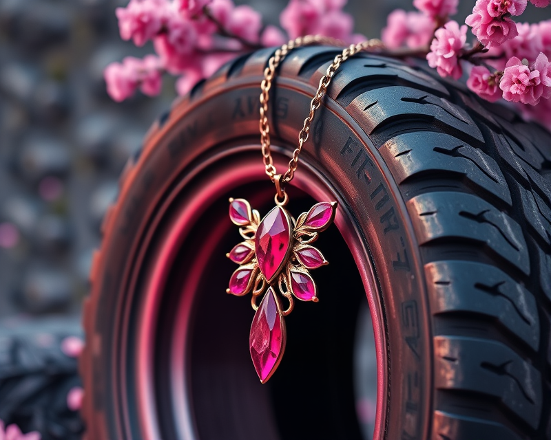 necklace, tire, pink