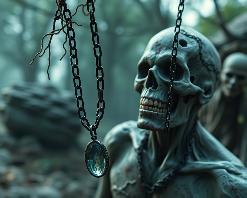 necklace, zombie