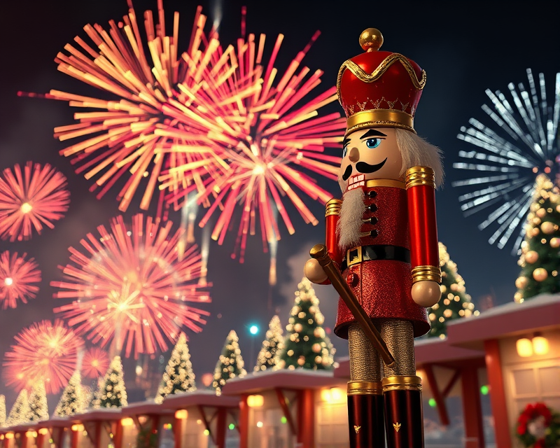 nutcracker, fireworks