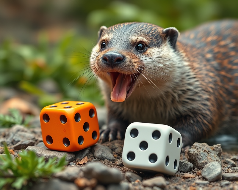 otter, dice, carrot